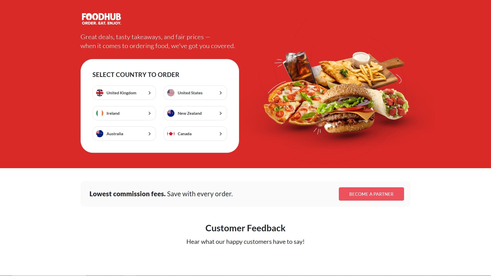FoodDelivery Hub web interface